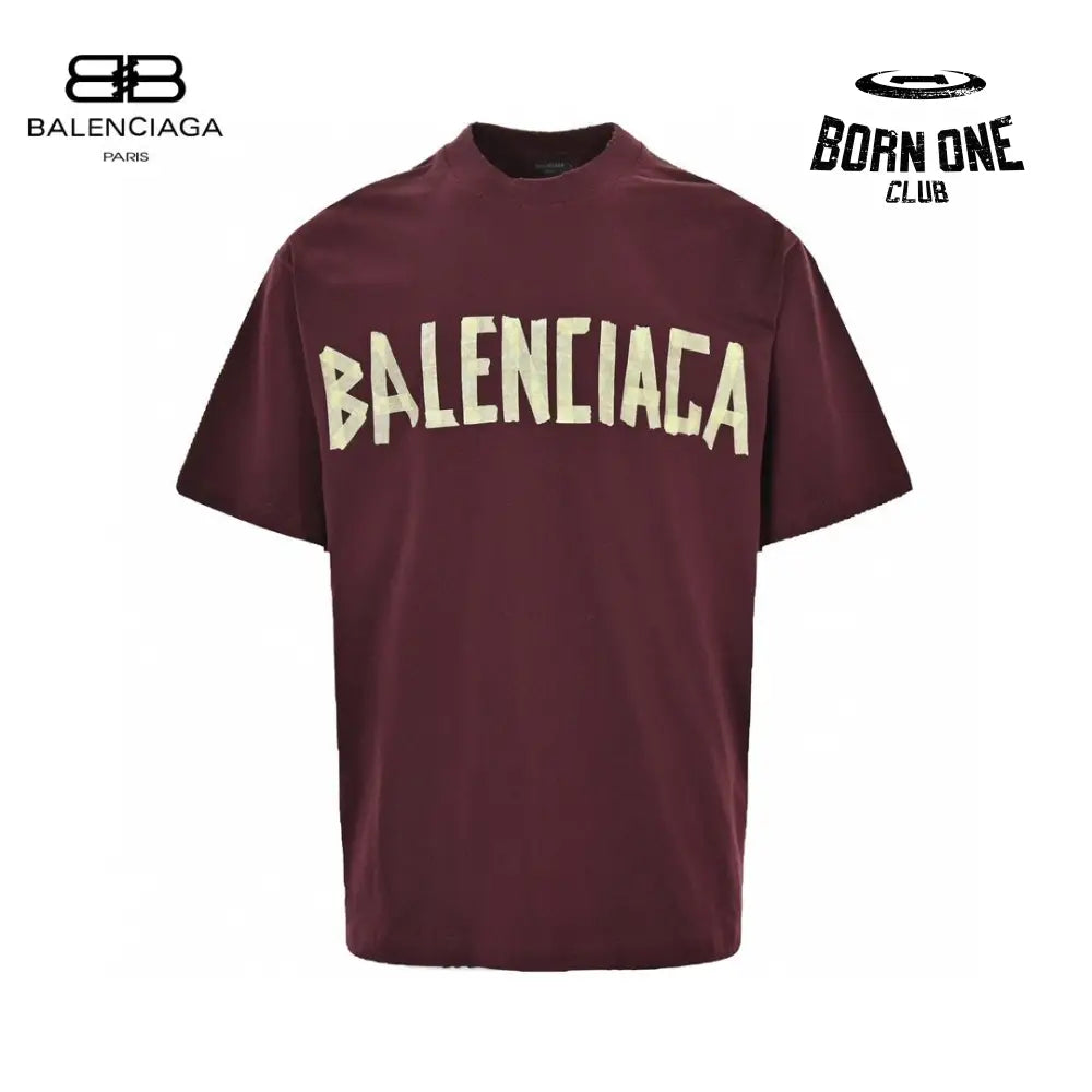 Balenciaga Burgundy Logo T-Shirt Camiseta T-shirt