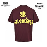 Balenciaga Burgundy Logo T-Shirt Camiseta T-shirt