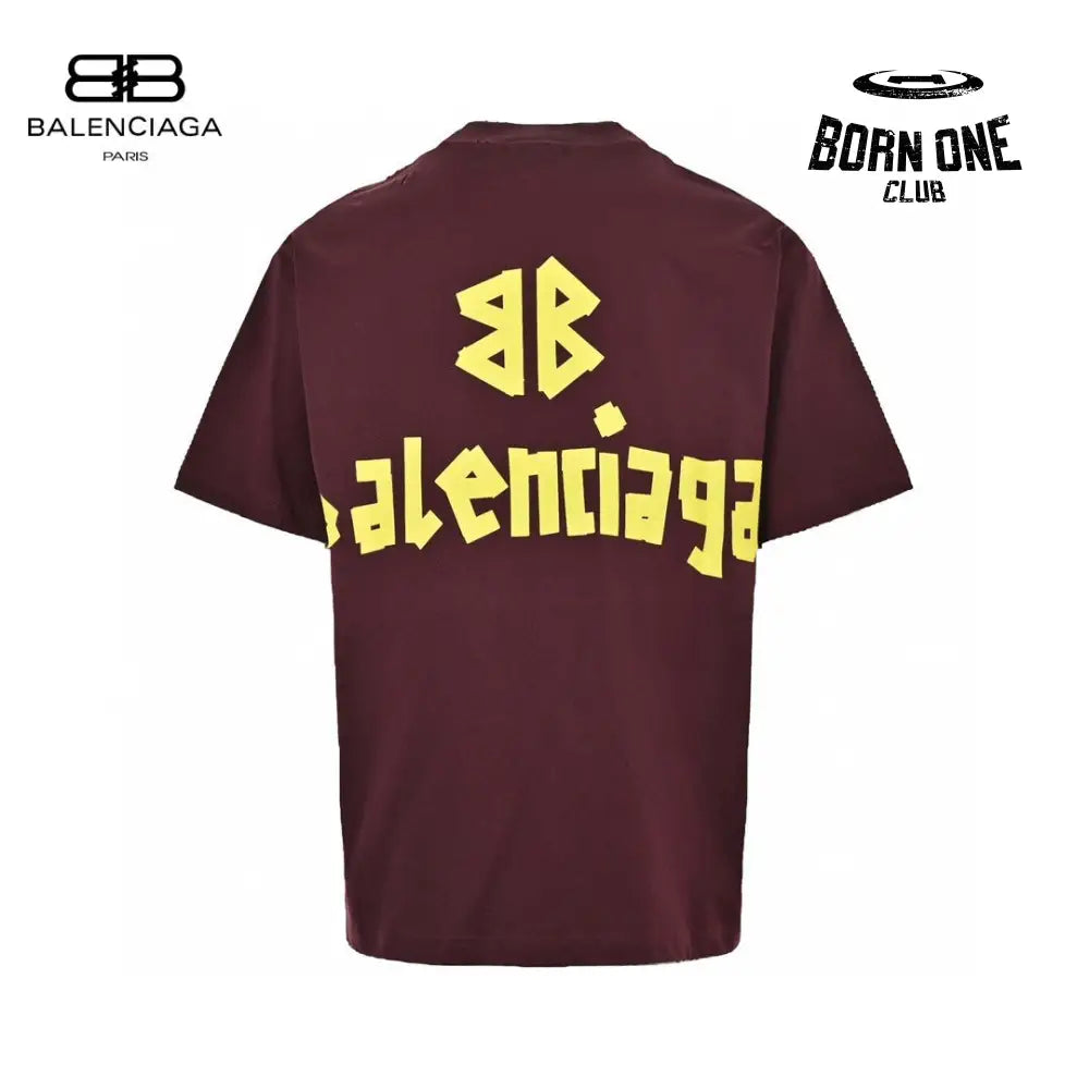 Balenciaga Burgundy Logo T-Shirt Camiseta T-shirt