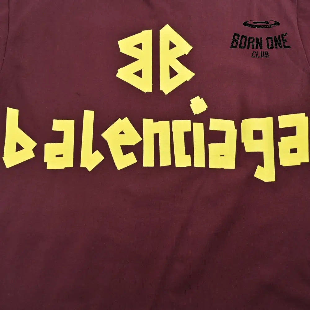 Balenciaga Burgundy Logo T-Shirt Camiseta T-shirt