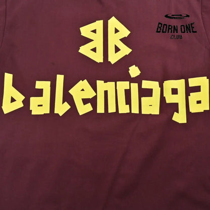 Balenciaga Burgundy Logo T-Shirt Camiseta T-shirt