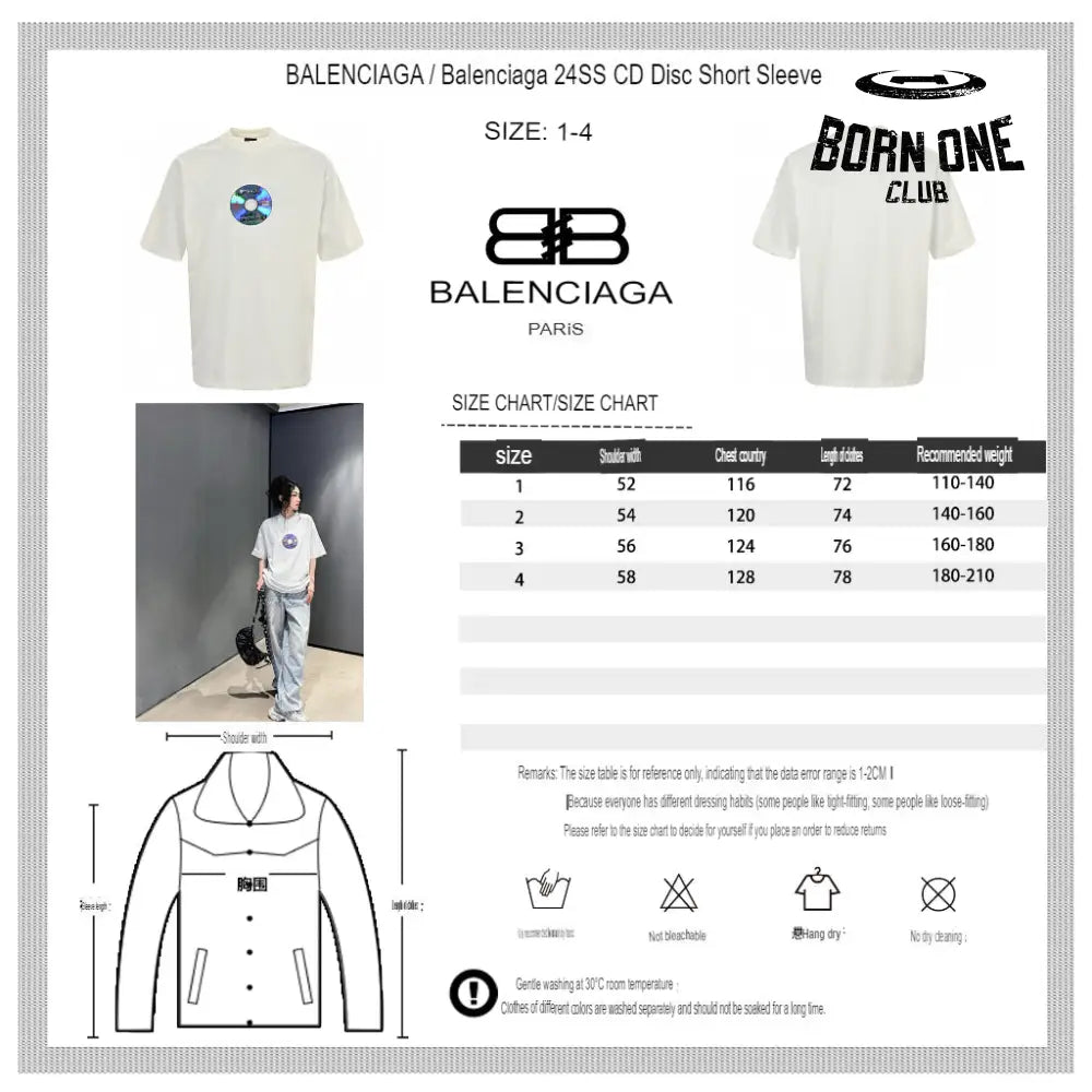 Balenciaga CD Graphic White T-Shirt Camiseta T-shirt