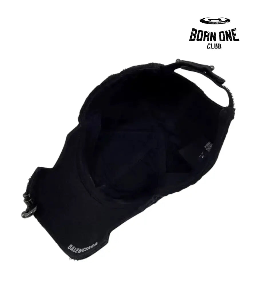 Balenciaga Connotation Heavy Piercing Cap in Black Faded Boné
