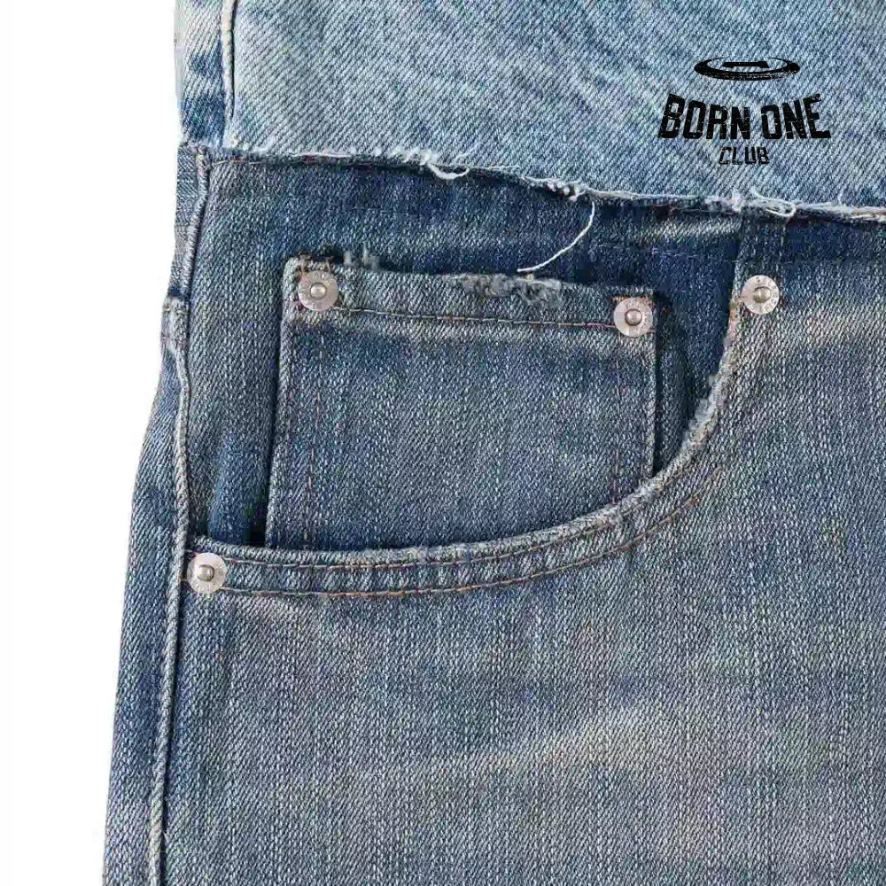 Balenciaga Cut-Up Baggy Pants In Blue Denim Calça Jeans