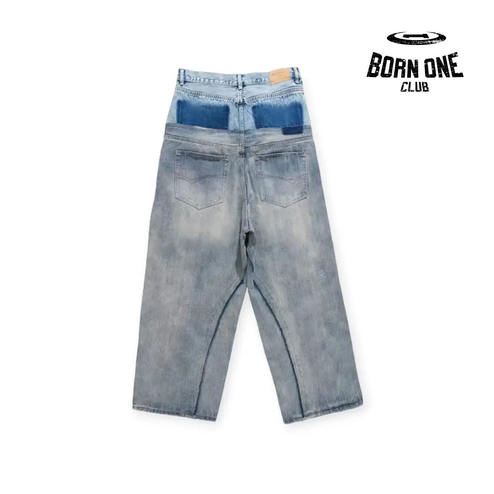 Balenciaga Cut-Up Baggy Pants In Blue Denim Calça Jeans