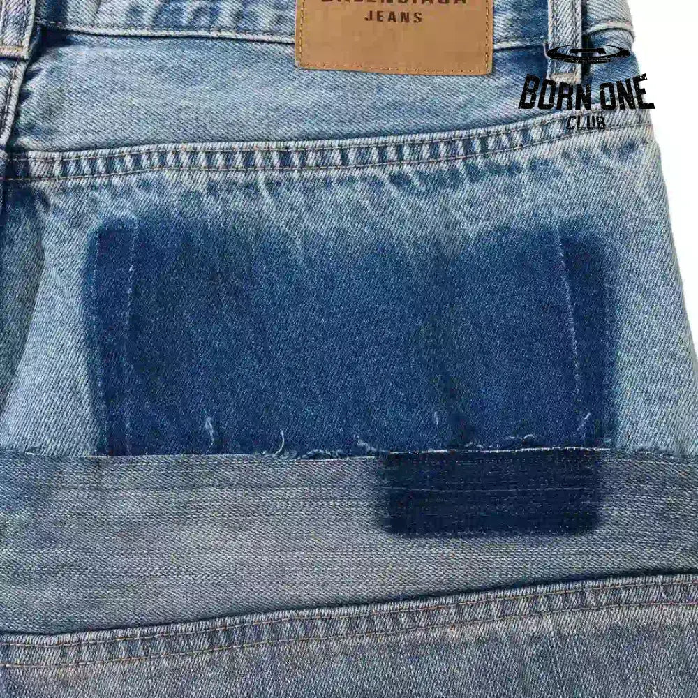 Balenciaga Cut-Up Baggy Pants In Blue Denim Calça Jeans