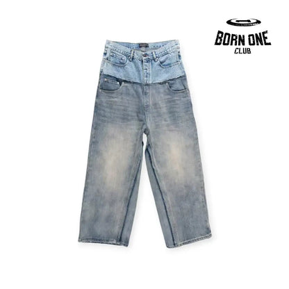 Balenciaga Cut-Up Baggy Pants In Blue Denim Calça Jeans