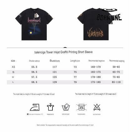 Balenciaga ’Devil’s Eiffel Tower’ Graphic T-Shirt Camiseta T-shirt