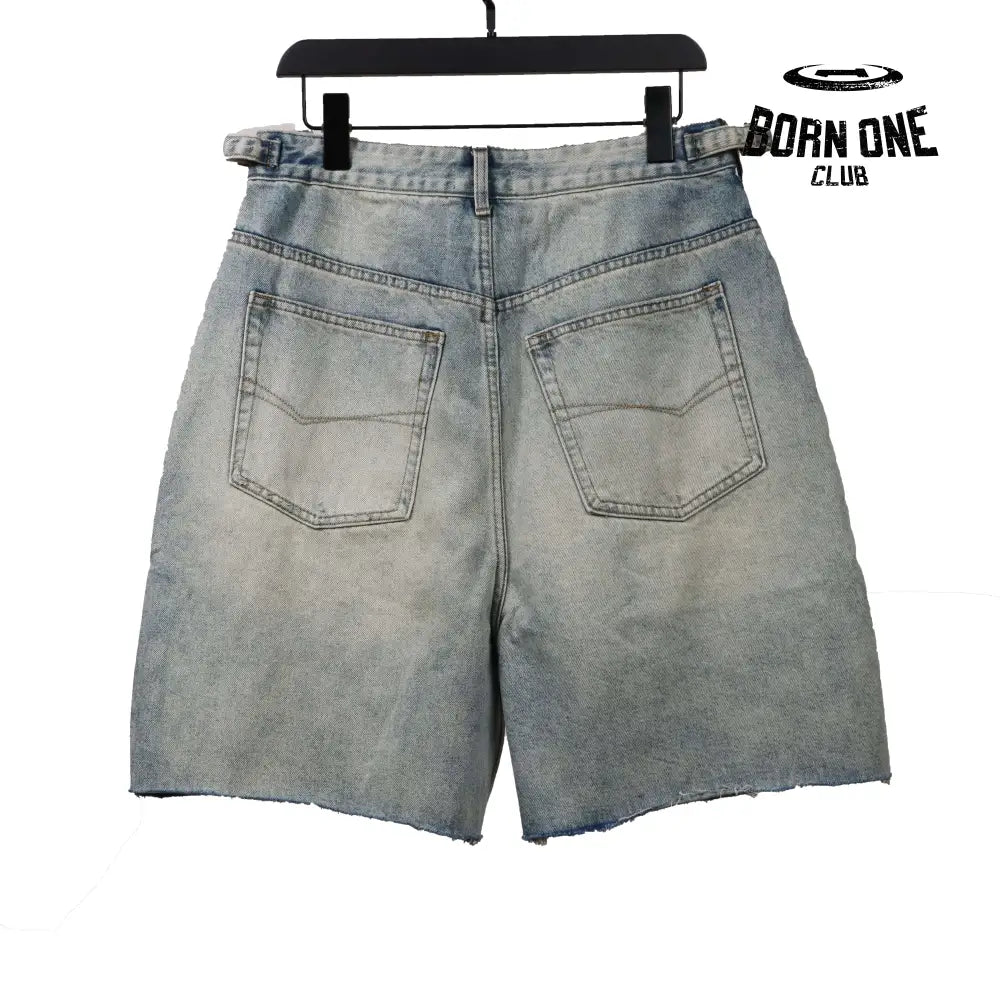 Balenciaga distressed art denim shorts Bermuda Jeans