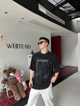 Balenciaga Distressed Logo T-Shirt in Black Camiseta T-shirt