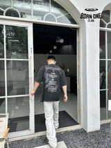 Balenciaga Distressed Logo T-Shirt in Black Camiseta T-shirt