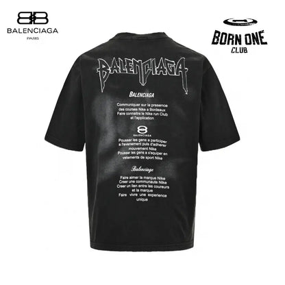 Balenciaga Distressed Logo T-Shirt in Black Camiseta T-shirt