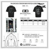 Balenciaga Distressed Logo T-Shirt in Black Camiseta T-shirt
