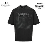 Balenciaga Distressed Logo T-Shirt in Black Camiseta T-shirt