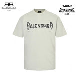 Balenciaga Distressed Logo T-Shirt in White Camiseta T-shirt