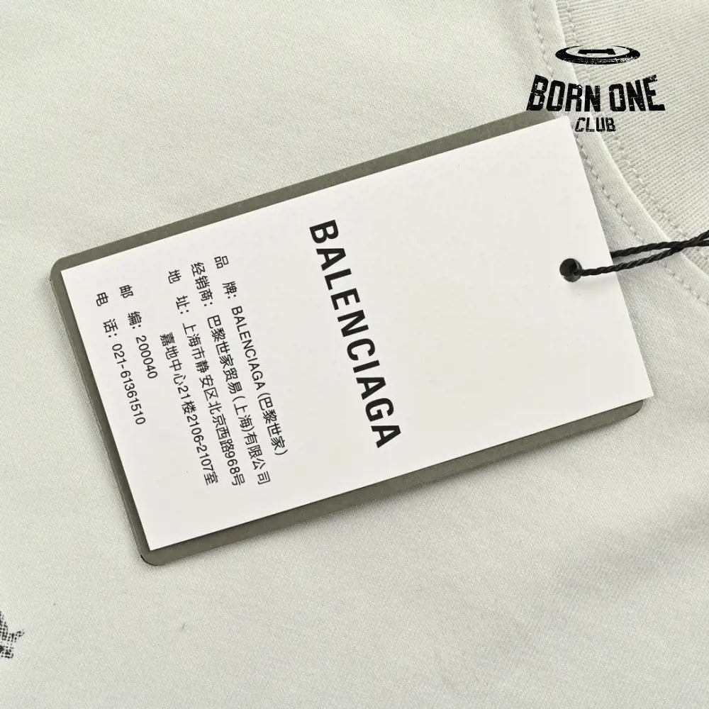 Balenciaga Distressed Logo T-Shirt in White Camiseta T-shirt