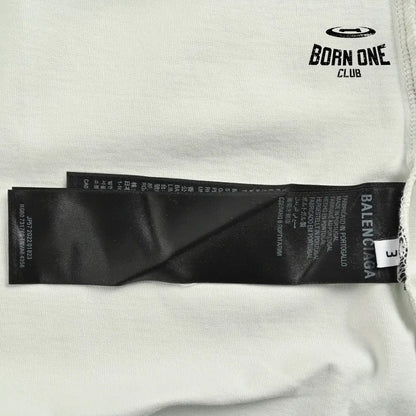Balenciaga Distressed Logo T-Shirt in White Camiseta T-shirt