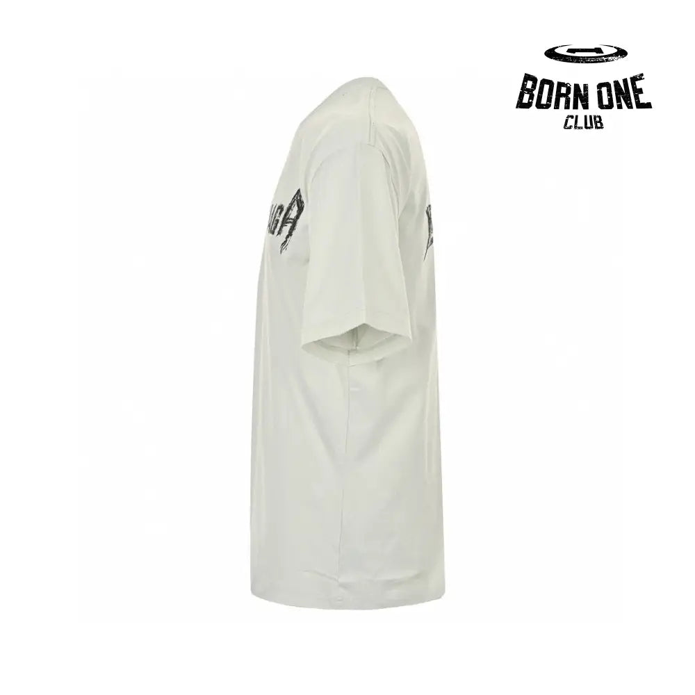 Balenciaga Distressed Logo T-Shirt in White Camiseta T-shirt