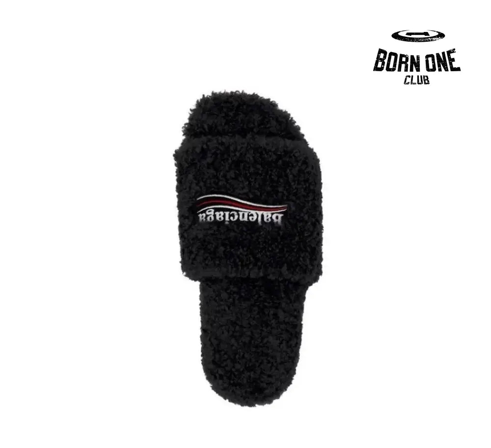 Balenciaga Furry Slide Black