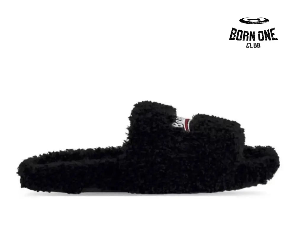 Balenciaga Furry Slide Black
