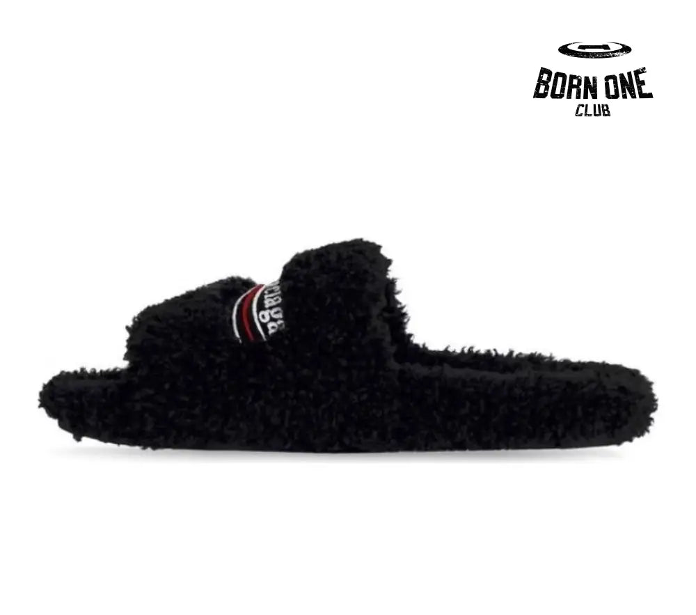 Balenciaga Furry Slide Black