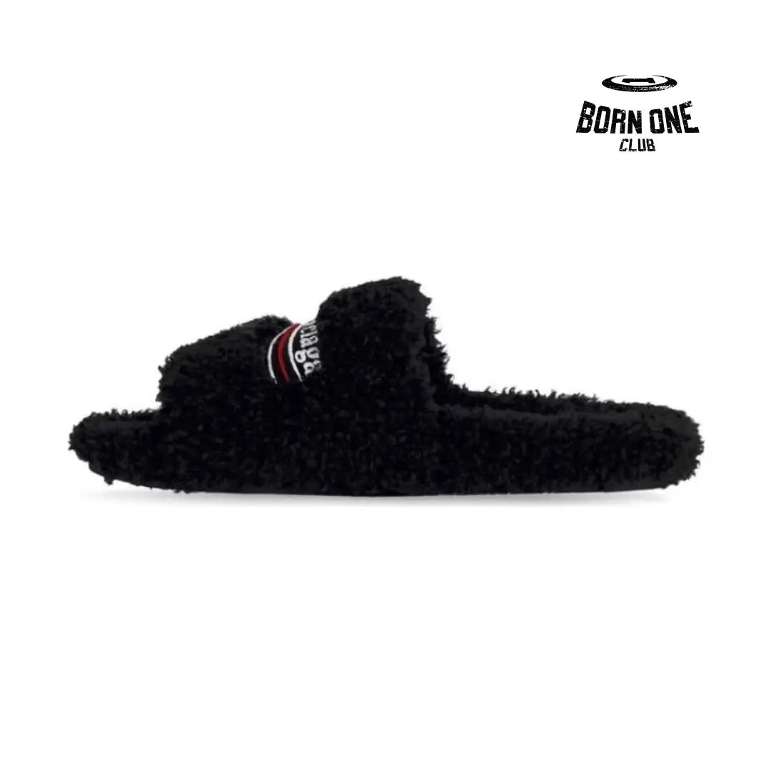 Balenciaga Furry Slide Black