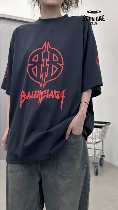 Balenciaga Gothic Logo T-Shirt (Black) Camiseta T-shirt