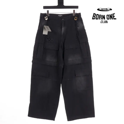 Balenciaga Large Cargo Pants in Black Calça Jeans