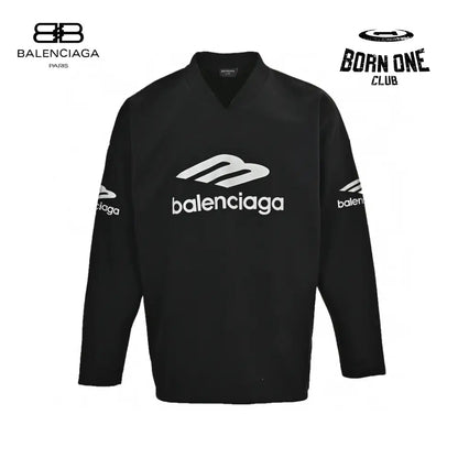Balenciaga Long Sleeve Logo Shirt - Black Sweatshirts
