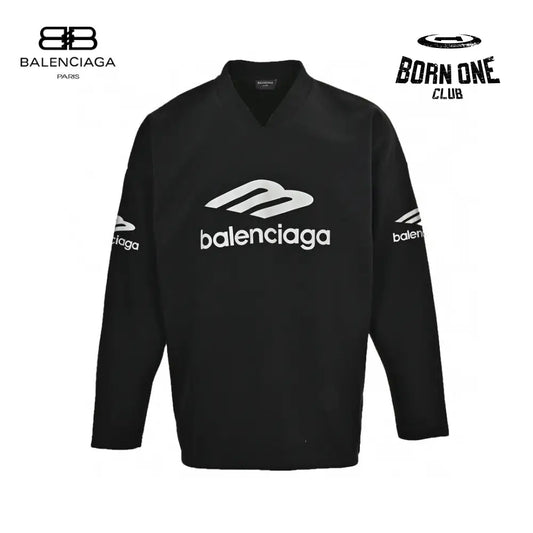 Balenciaga Long Sleeve Logo Shirt - Black Sweatshirts