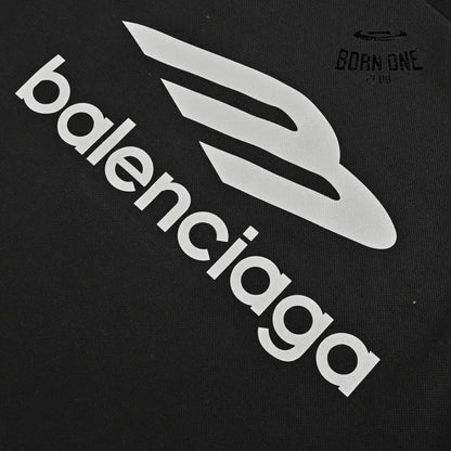 Balenciaga Long Sleeve Logo Shirt - Black Sweatshirts