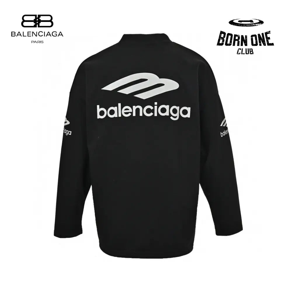 Balenciaga Long Sleeve Logo Shirt - Black Sweatshirts