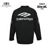 Balenciaga Long Sleeve Logo Shirt - Black Sweatshirts