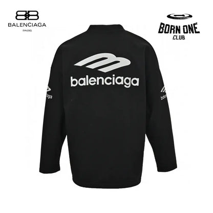 Balenciaga Long Sleeve Logo Shirt - Black Sweatshirts
