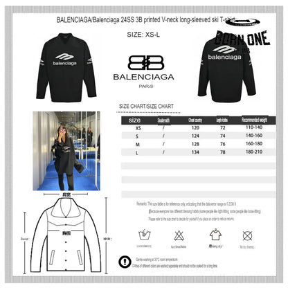 Balenciaga Long Sleeve Logo Shirt - Black Sweatshirts