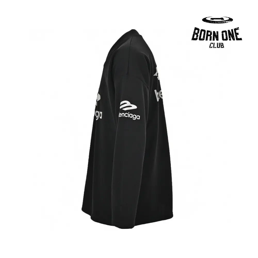Balenciaga Long Sleeve Logo Shirt - Black Sweatshirts