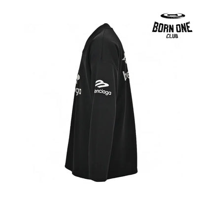 Balenciaga Long Sleeve Logo Shirt - Black Sweatshirts