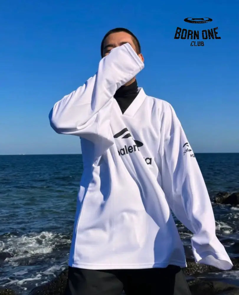Balenciaga Long Sleeve Logo Shirt Sweatshirts