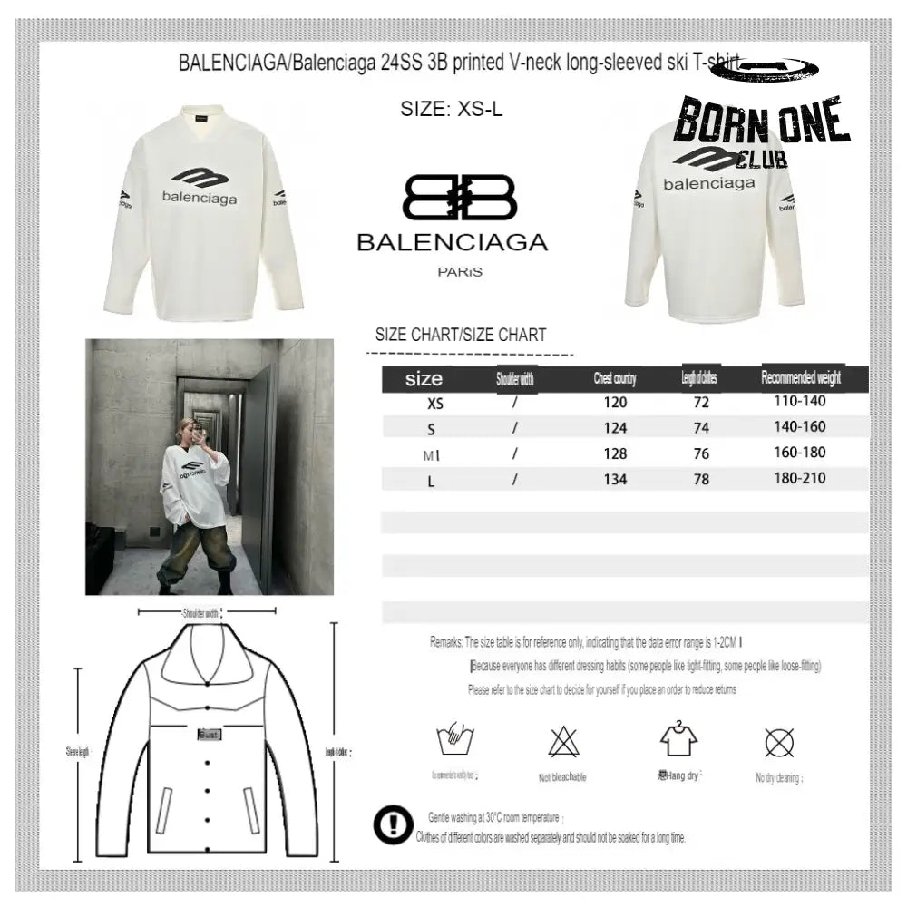 Balenciaga Long Sleeve Logo Shirt Sweatshirts