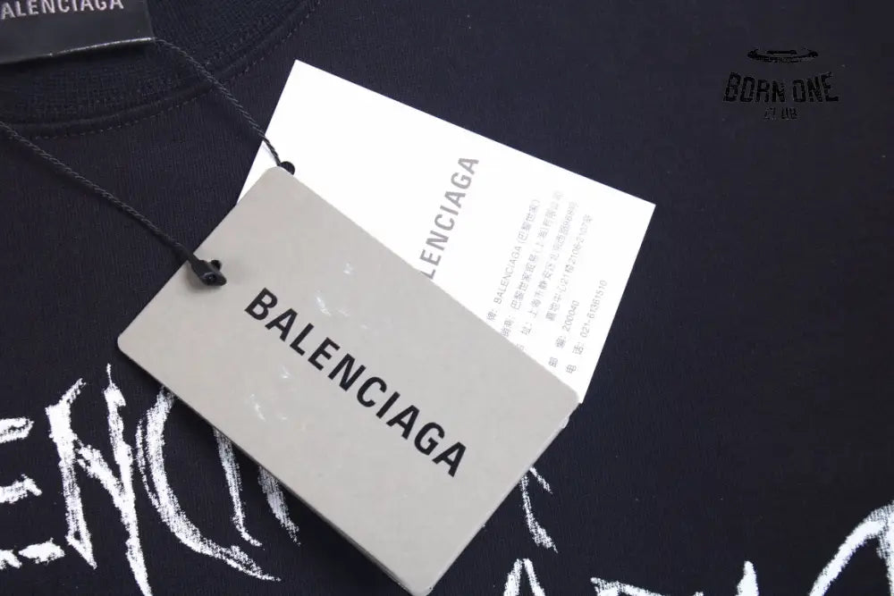 Balenciaga Multi-Logo T-Shirt (Black) Camiseta T-shirt