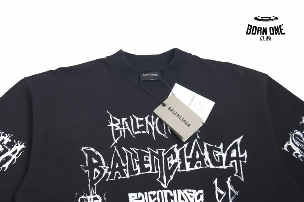 Balenciaga Multi-Logo T-Shirt (Black) Camiseta T-shirt