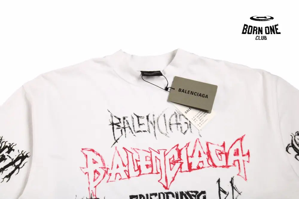 Balenciaga Multi-Logo T-Shirt (White) Camiseta T-shirt