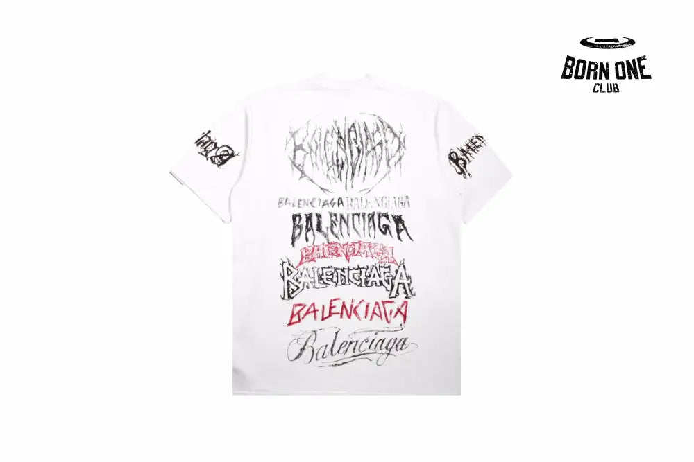 Balenciaga Multi-Logo T-Shirt (White) Camiseta T-shirt