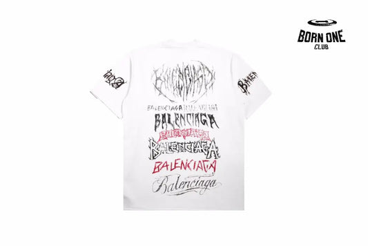 Balenciaga Multi-Logo T-Shirt (White) Camiseta T-shirt