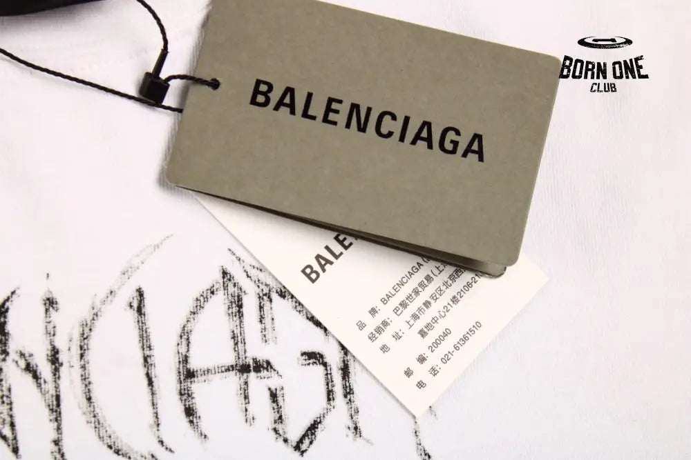 Balenciaga Multi-Logo T-Shirt (White) Camiseta T-shirt