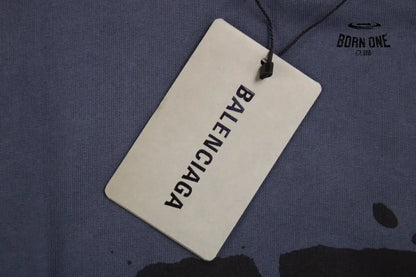 Balenciaga Paris Graffiti Hoodie - Blue Moletom Sweatshirts