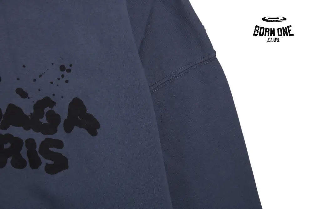 Balenciaga Paris Graffiti Hoodie - Blue Moletom Sweatshirts