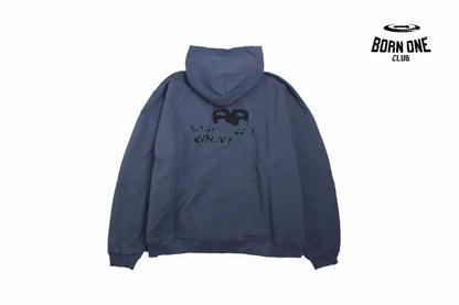 Balenciaga Paris Graffiti Hoodie - Blue Moletom Sweatshirts