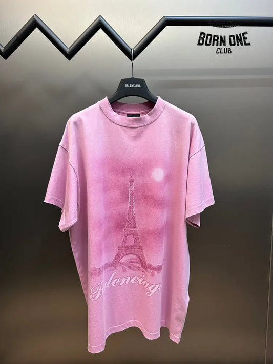Balenciaga PARIS MOON T-SHIRT OVERSIZED VINTAGE S / Pink