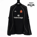 Balenciaga Paris Soccer Long Sleeve Oversized T-Shirt in Black Camiseta